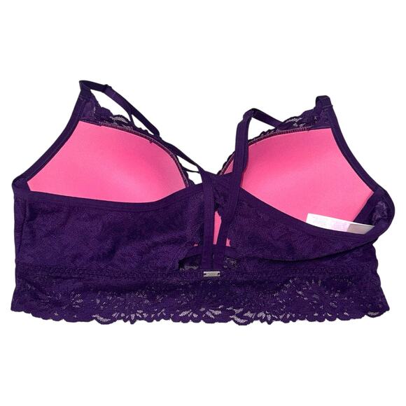 PINK Victoria's Secret Push-Up Lace Bra Purple Large - Picture 6 of 7